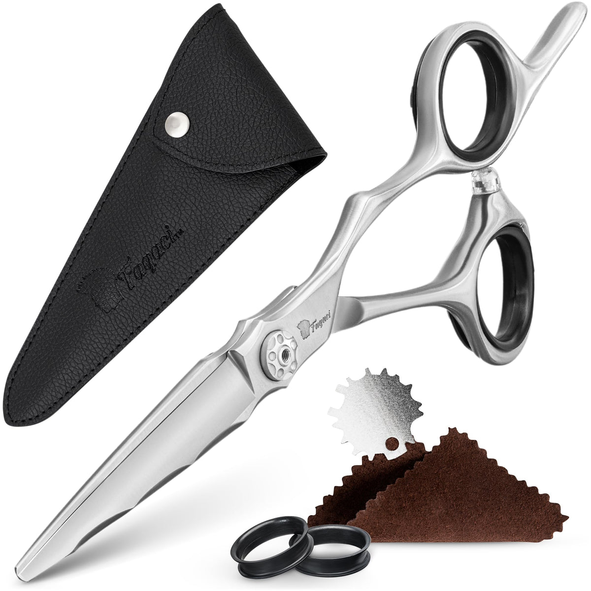 Fagaci Professional Hair Cutting Scissors 5” Japanese Steel for Ultra-Precise Cuts, Razor Sharp Blades Hair Scissors for Women & Men, Extreme Durability Hair Shears, Hair Cutting Barber Scissors