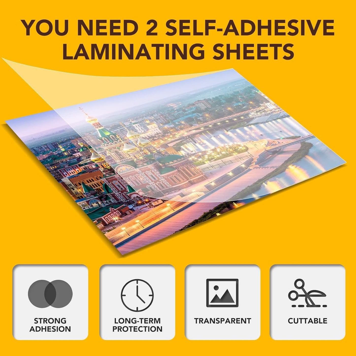 140 PCS Self-Adhesive Laminating Sheets, 9 x 12 Inches Self Adhesive Contact Paper, No Heat No Machine Needed Self Sealing Laminate Sheets