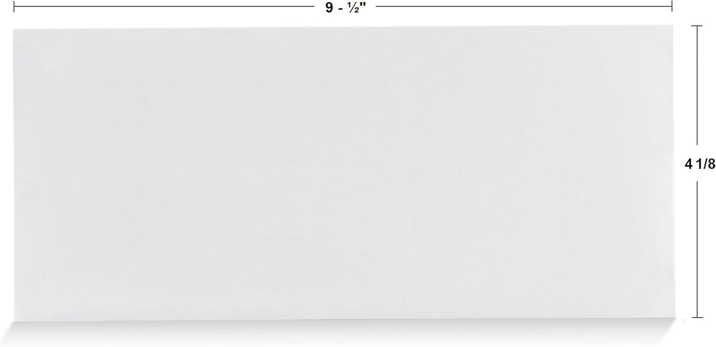 Aimoh #10 Security Tinted Self-Seal Envelopes - No Window - EnveGuard, Size 4-1/8 X 9-1/2 Inches - White - 24 LB - 1 Case - 24 Packs - 2,400 Envelopes (34100-CS)