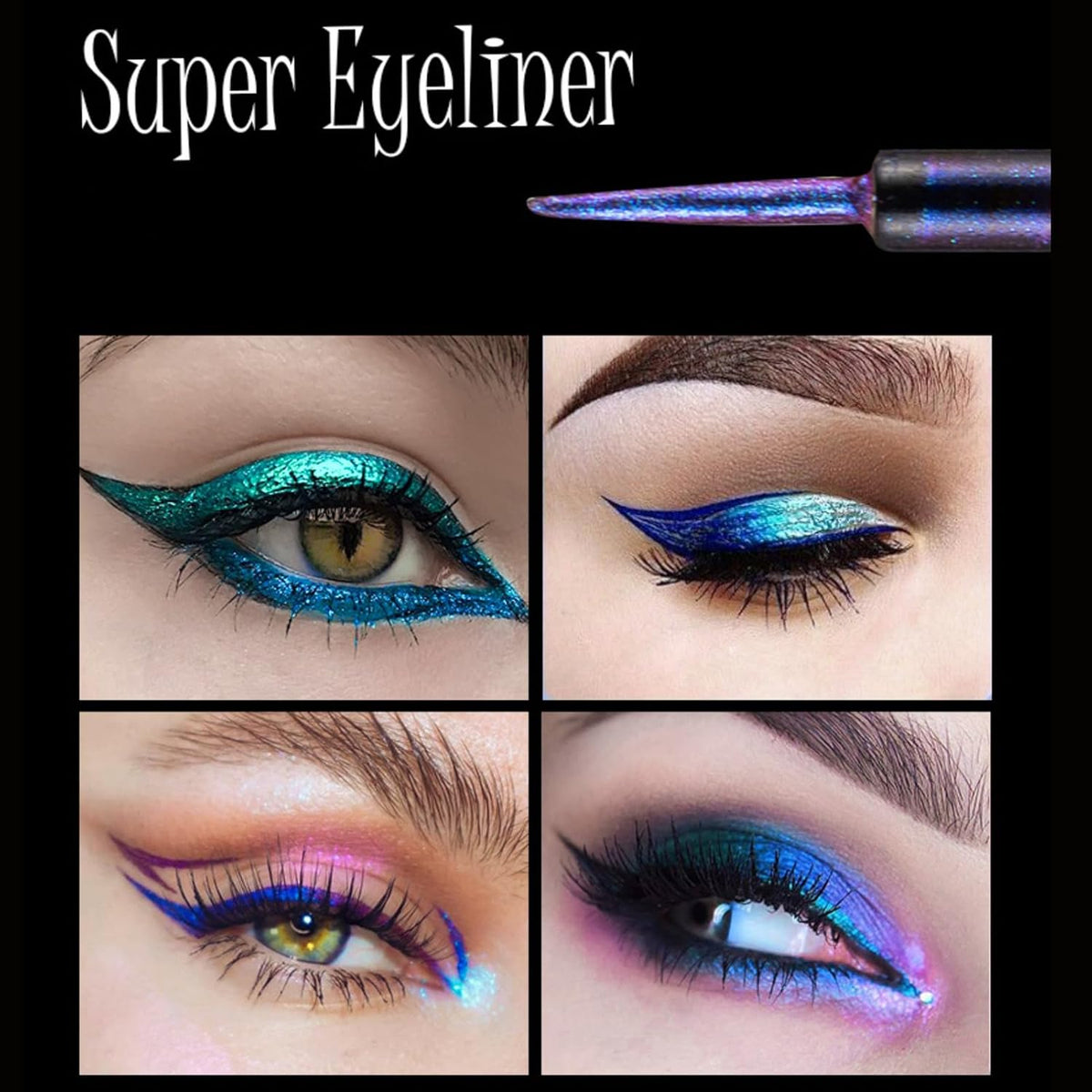Corlo Glitter liquid eyeliner waterproof, Metallic Intense Color Shifting Colorful Eyeliner, Eyeliner Gel MultiColor Highly Pigmented Gift Kit for Women and Girls (05)