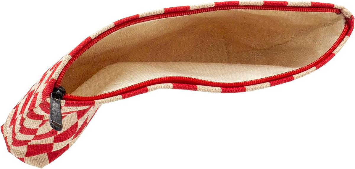 PAZIMIIK Makeup Bag Large Zipper Corduroy Make Up Pouch for Purse Travel Canvas Cosmetic Organizer for Women Brush Storage,Checkered Red