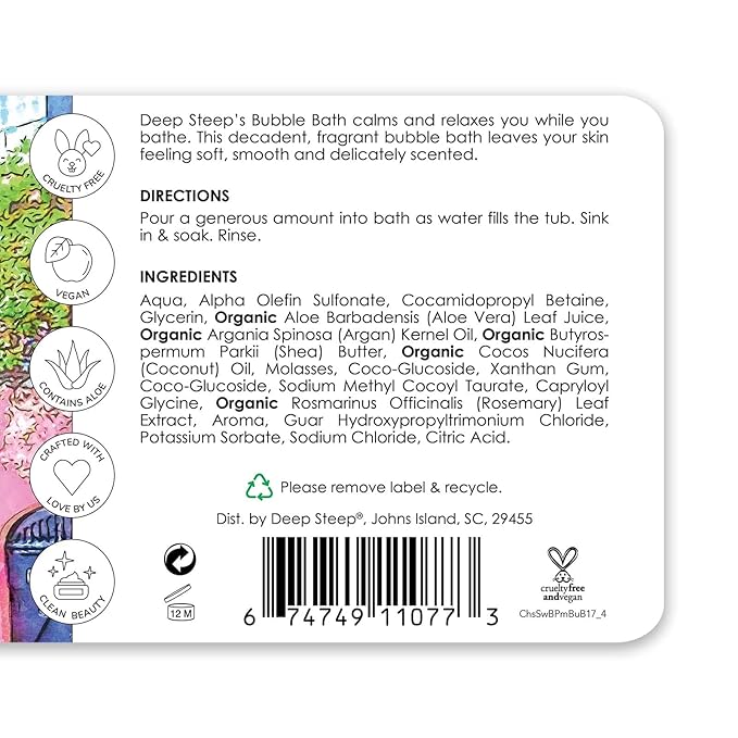 Deep Steep Bubble Bath, 17 oz (Strawberry Plum)