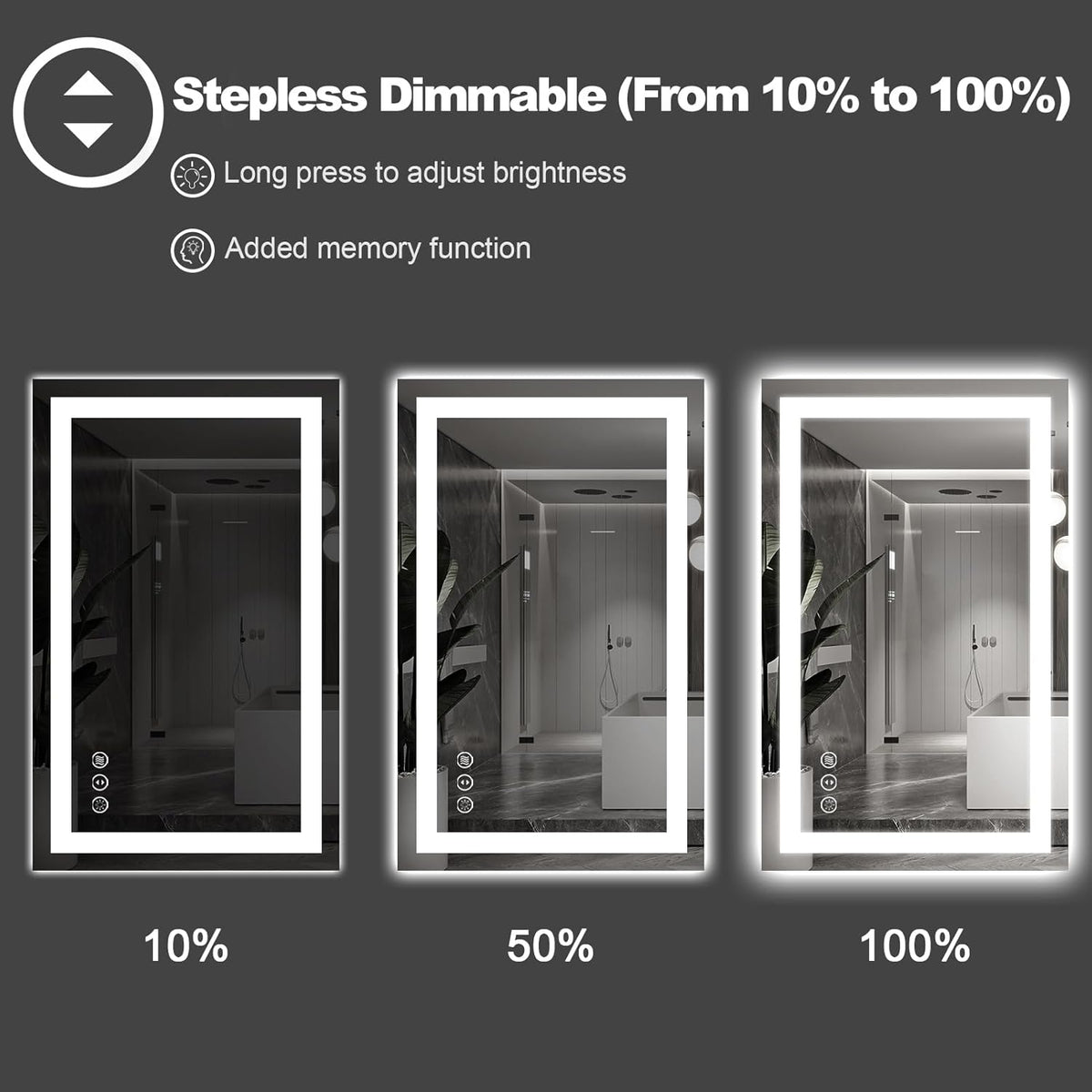 Amorho LED Bathroom Mirror 60" X30" with Front Light and Backlight, Large Vanity Mirrors for Wall, Anti-Fog, ShatterProof, Memory, 3 Colors, ETL Listed