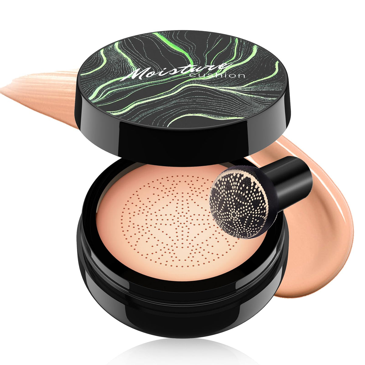 Mushroom Head Air Cushion CC Cream Strong Concealer, Moisturizing BB Cream Makeup Base Primer Even Skin Tone for All Skin Types, Face Makeup Cushion Foundation Long Lasting (Nude)