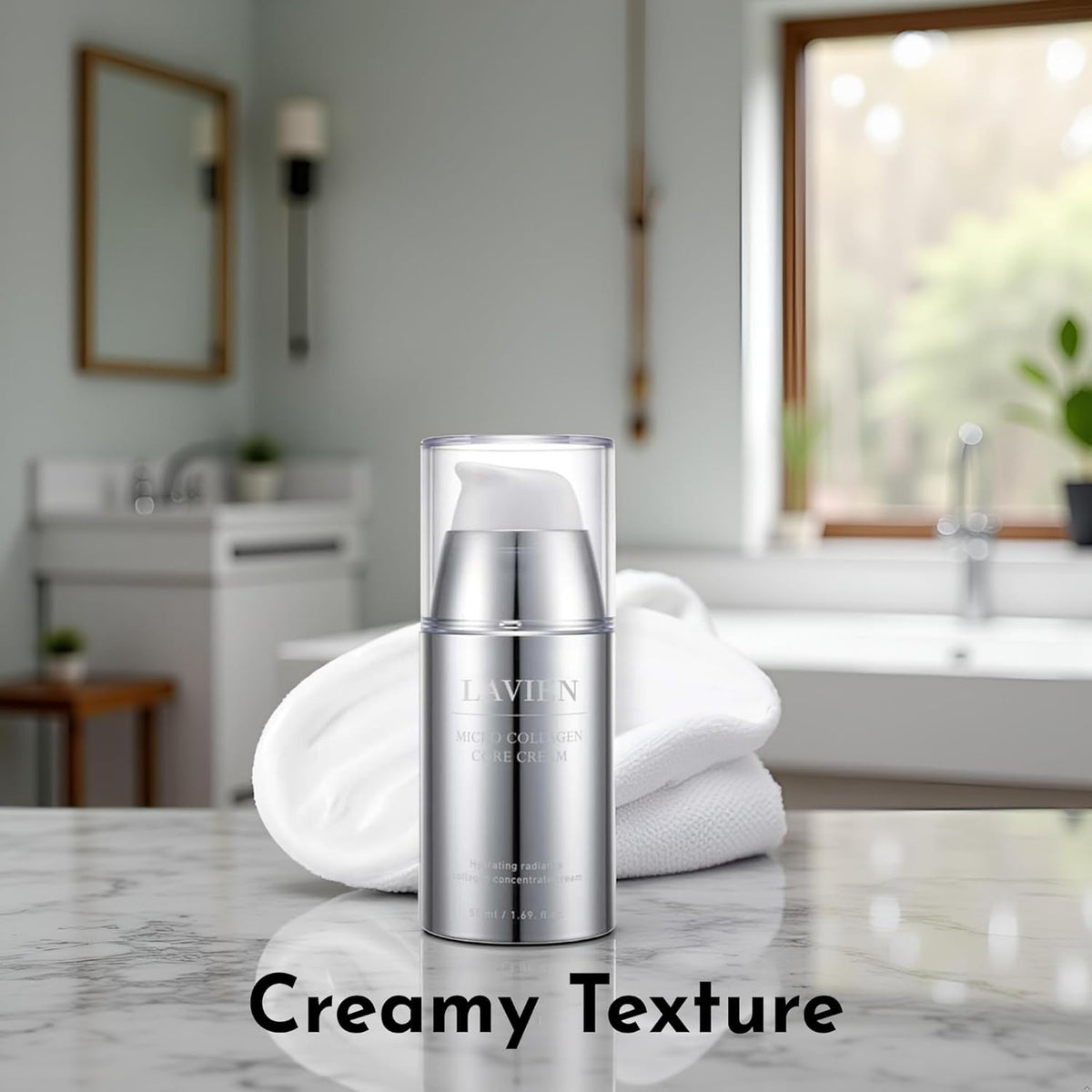 LAVIEN Micro Collagen Core Cream - Nourishing Facial Cream, Hydration and Elasticity - 60.3% Collagen Extract, Hydrolyzed Elastin, Shea Butter, Suitable for All Skin Types - 50 ml Bottle