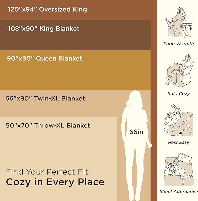 Bedsure 100% Cotton Blanket Twin XL Size for Bed - Breathable and Lightweight, Soft Cozy Textured Herringbone Woven Blanket for Summer Spring, Dark Grey, 66x90 inches