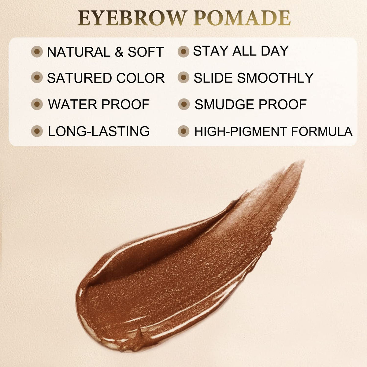LAVONE Eyebrow Stamp Pencil Kit - Makeup Brow Stamp Trio with Waterproof Eyebrow Pencil, Eyeliner, Pomade, Dual-ended Brush - Caramel
