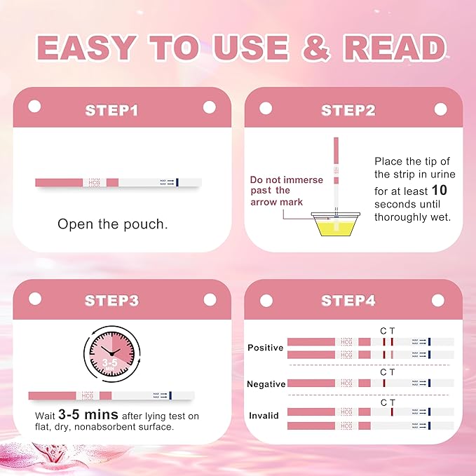 Pregnancy Test Strips with Urine Cups, hCG Detection Home Pregnancy Test, Sensitive & Over 99% Accurate, 10 Count Individually Wrapped, Rapid Prenancy Tests Kit 5mm Wider 25mIU/mL