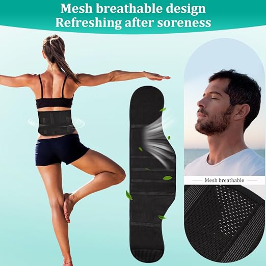 Adjustable Back Brace for Lower Back Pain & Sciatica Relief - Unisex Lumbar Support Belt for Herniated Disc, Posture Correction, Breathable Design for Work, Sports(B92,XXX-Large)