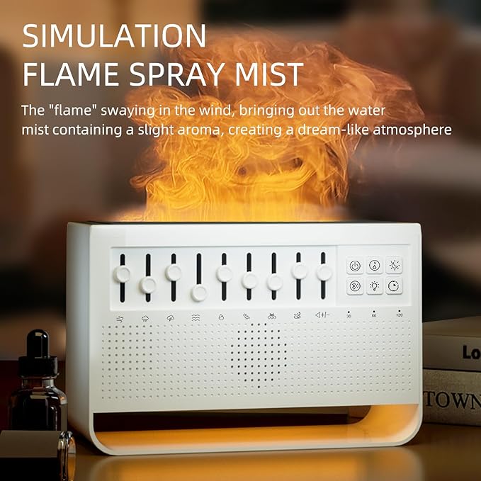 Customized White Noise Sleep Speaker, Nature's Tuner 8 Sounds from Nature, Bluetooth Wireless Speaker for Travel, Portable Noise Machines for Sleeping with Night Lights and humidifier, Timers