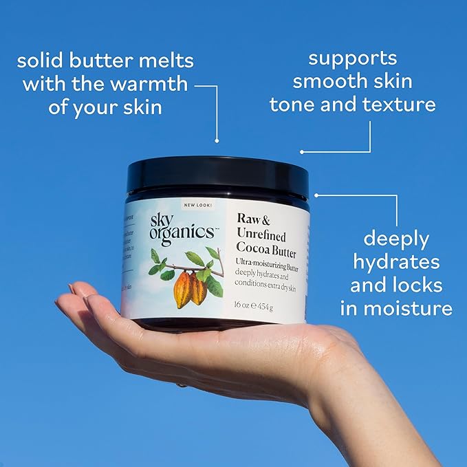 Sky Organics - Organic White Beeswax - DIY Home Essentials - White Beeswax & Cocoa Butter, 16oz
