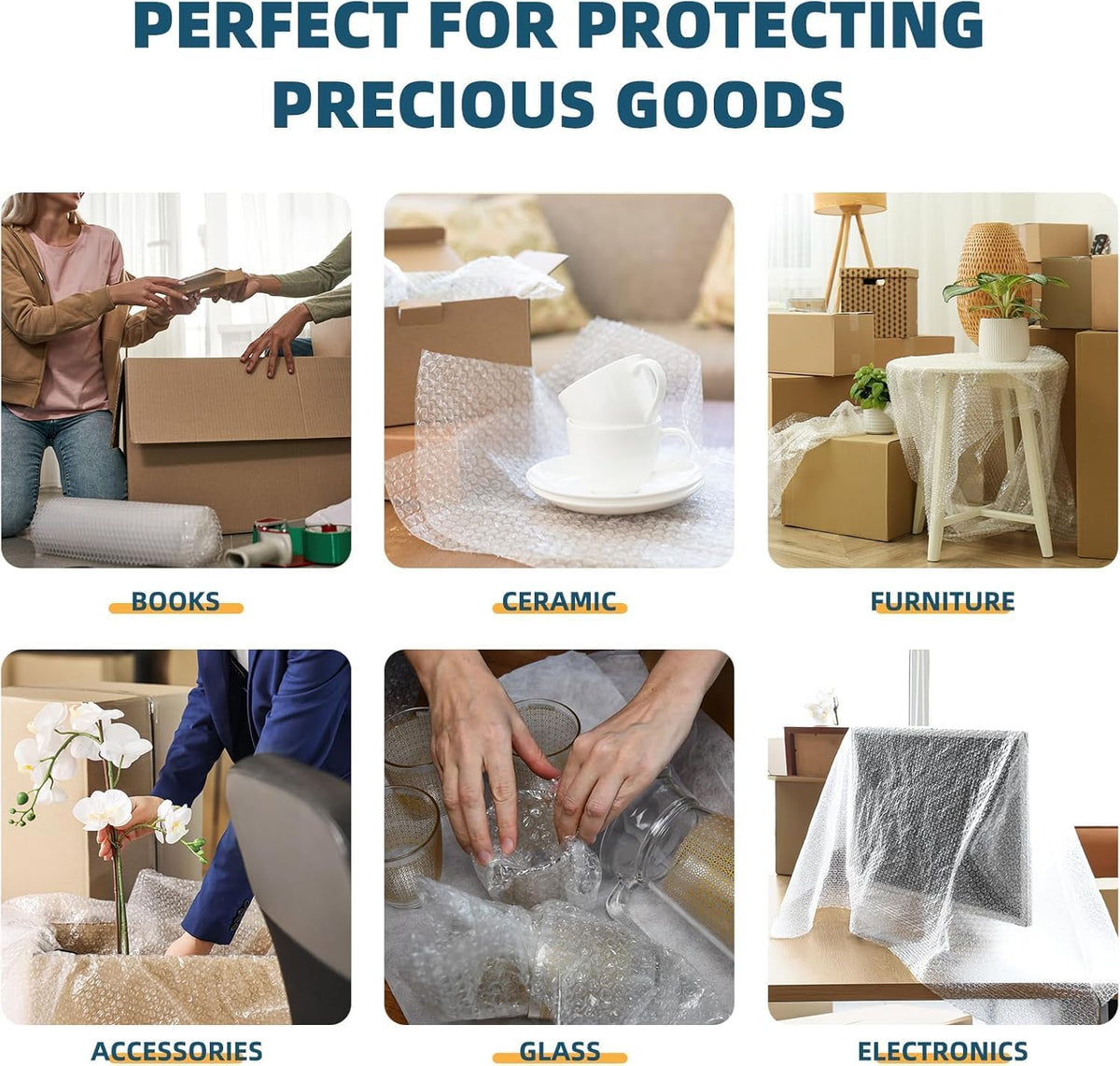 Metronic Bubble Cushioning Wrap 9 Pack 16 Inch x 324 FT, Dense Bubble Packing Air Wrap Clear Bubble Packing Roll for Shipping and Moving Supplies, Perforated Every 12"