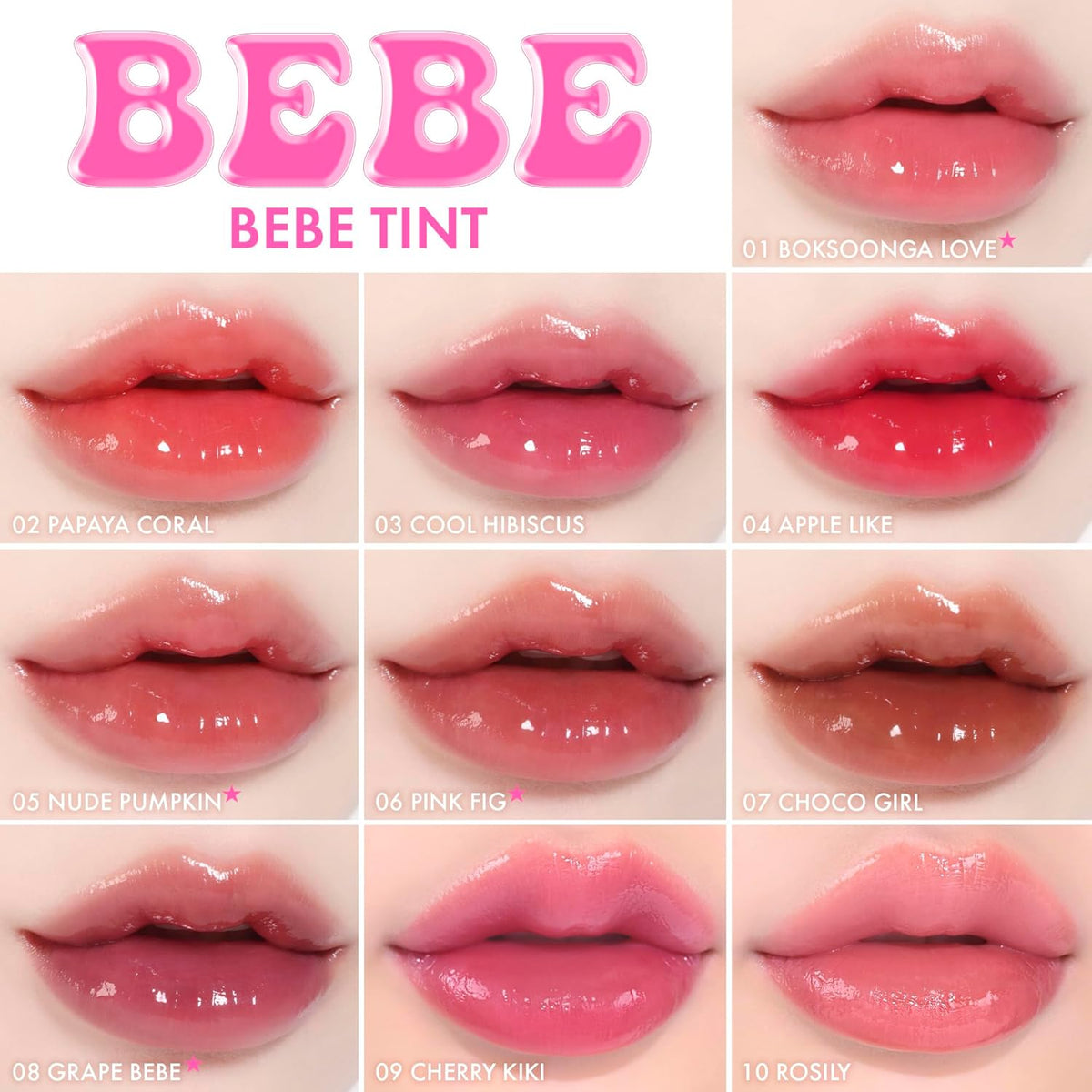 Amuse SEOUL BEBE TINT - 03 COOL HIBISCUS | 24-hour Long-lasting Lip Stain, Plumping, Hydrating, Moisturizing, No Peel Off, Lip Care, Treatment, Non Sticky, Korean Lip Tint for Dry Lips
