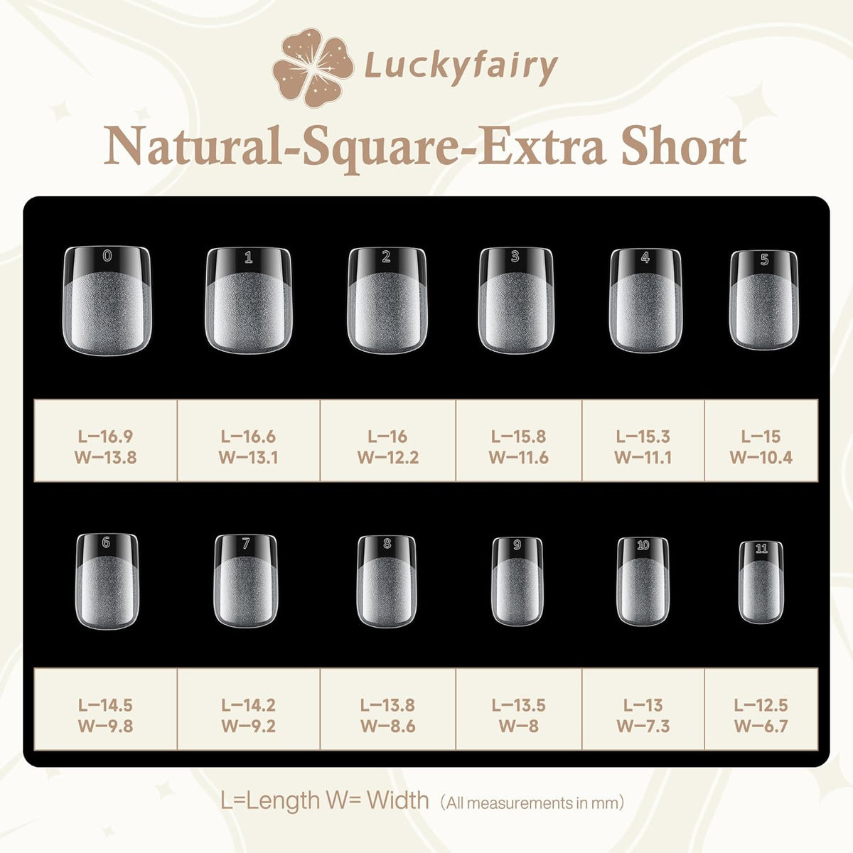 Extra Short Square Fake Nails, Soft Gel Pre-Shaped Acrylic XS Short Square Nail Tips, Half Matte Full Cover Clear Press on Flase Nail Tips for Nail Extension Home DIY 240pcs/12 Sizes
