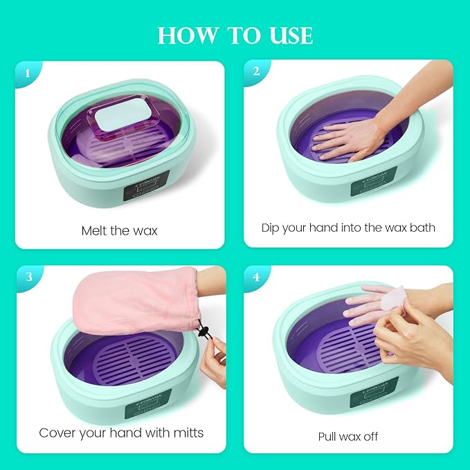 Paraffin Wax Machine For Hands And Feet - Paraffin Wax Heater Moisturizing Set Automatic Timing Heat Preservation Paraffin Wax Machine For Hand Wax, Suitable For Arthritis, Dry Skin Repair(Green)