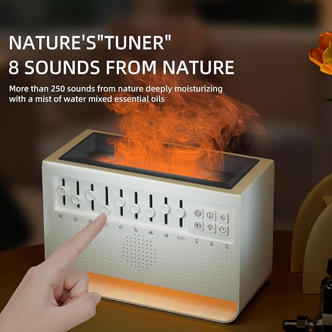 Customized White Noise Sleep Speaker, Nature's Tuner 8 Sounds from Nature, Bluetooth Wireless Speaker for Travel, Portable Noise Machines for Sleeping with Night Lights and humidifier, Timers
