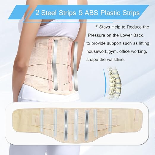 Back Brace for Men Women Lower back - Immediate Relief from Back Pain, Herniated Disc, Sciatica, Scoliosis and more! - Breathable Mesh Design with 7 Stays, - Back Support Belt for Men/Women for work , Anti-skid lumbar support belt (X-Large)