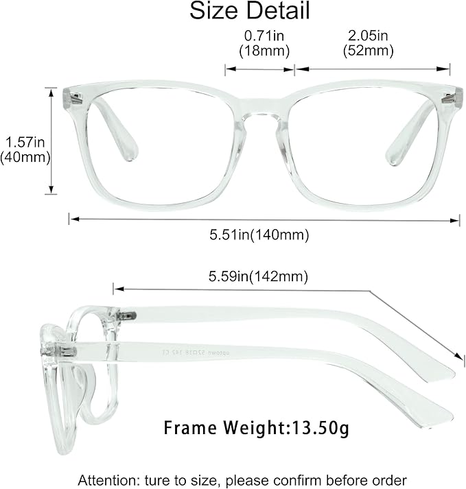 YEIN Bifocal Reading Glasses with Blue Light Blocking Lenses, Bifocal Reader for Women and Men, Vintage Square frame with Spring Hinge (+0.50/+2.75 magnification)