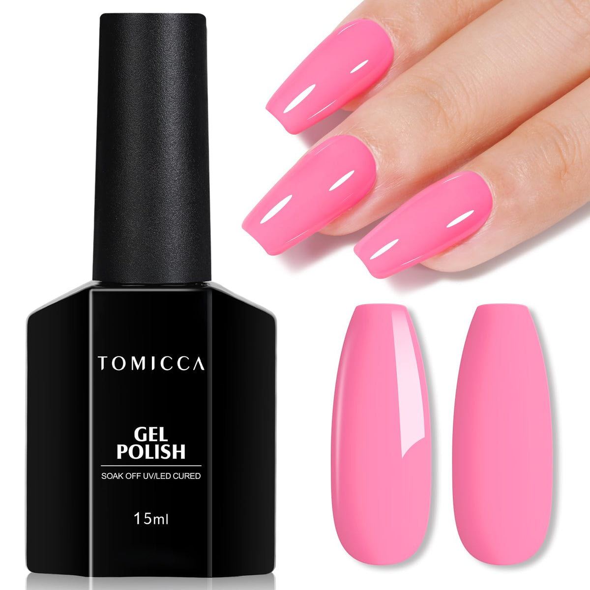 TOMICCA Bright & Pastel Pink Gel Nail Polish, Long Lasting UV Gel, Spring Summer Colors