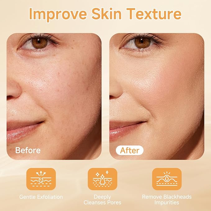 Peel Shot Glow Rice Ampoule, Black and White Rice Exfoliant for Face and Body, Rice Exfoliator for Faces Dead Skin Cells Remover, Face Peel Shot Serum for Softens Cuticle