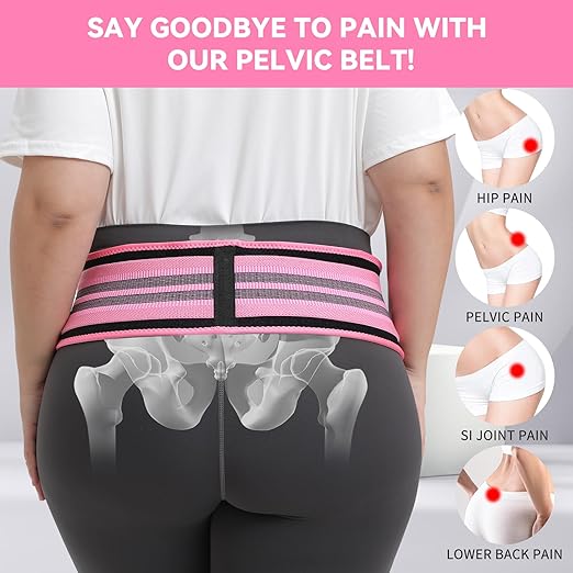 Sacroiliac SI Joint Hip Belt for Women Men-Alleviate Sciatica|Pelvic|Back|Lower Back Support, Pelvic Support Belt, Adjustable Lumbar Pain Relief, Trochanter Belt,Pink, XXL(Hip Size 63"- 71")