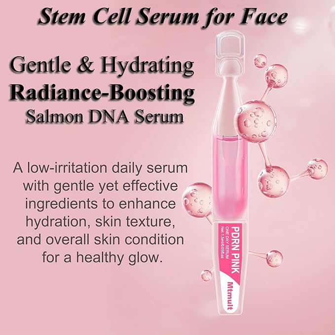 Mtmult Salmon PDRN Serum, Salmon DNA for Face, PDRN Serum - Intense Firming, Repairing, Moisturizing with Collagen, Glutathione, Hyaluronic Acid, 0.05 fl.oz x 10
