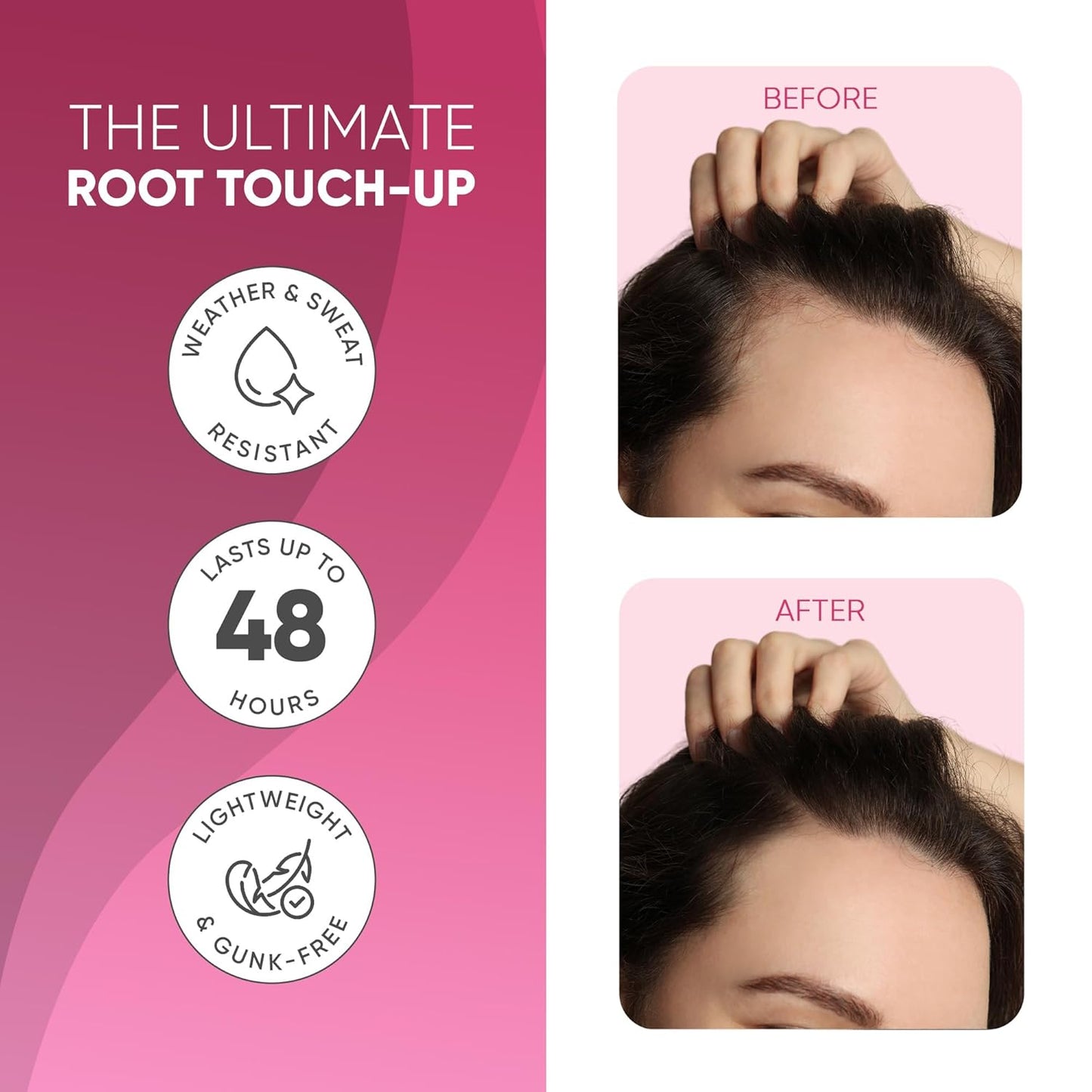 GBG Hairline Powder, Grey- 48-Hour Coverage Root Touch Up Powder for Bald Spots, Instant Hair Loss Concealer & Brightening Highlights - Hair Fillers for Thinning Hair for Women & Men, 4g