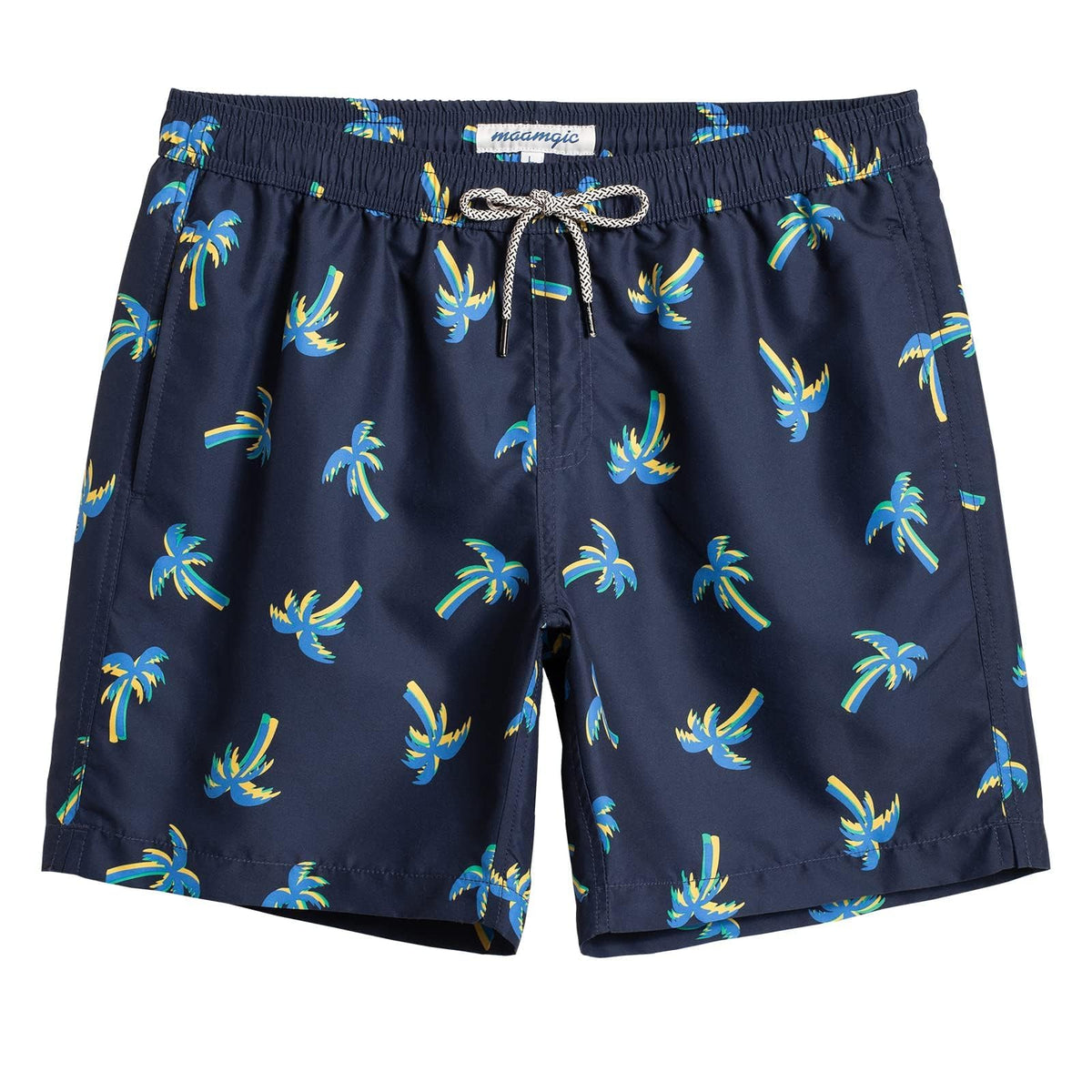 maamgic Mens Swim Trunks Quick Dry Swim Shorts with Mesh Lining Funny Swimwear Bathing Suits Dark Blue Luminous Coconut X-Small