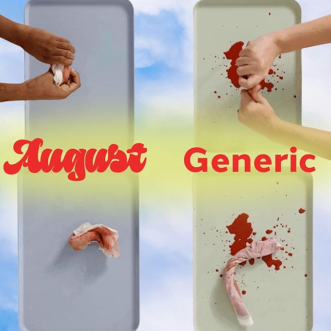 August Menstrual Organic Cover Pads for Women, Super Absorbency, 16 HSA FSA Eligible Organic Cotton Super Pads, Compostable Wrappers, Fragrance Free, Organic Sanitary Napkins with Wings