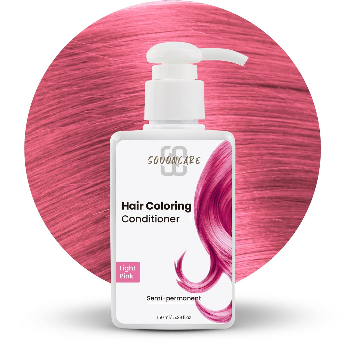 SOVONCARE Pink Hair Color Depositing Conditioner Mask 5.28 OZ, Cruelty-Free
