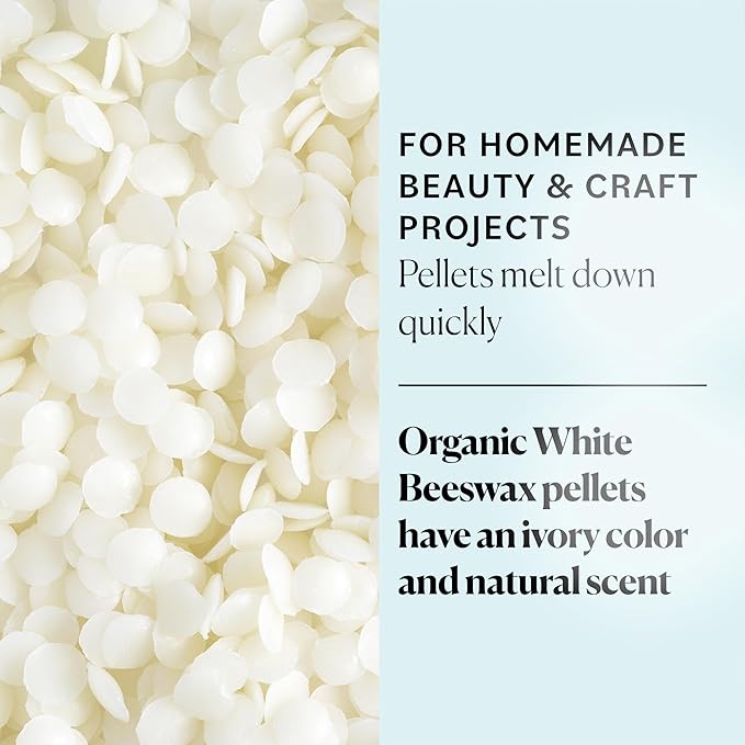 Sky Organics - Organic White Beeswax - DIY Home Essentials - White Beeswax & Cocoa Butter, 16oz