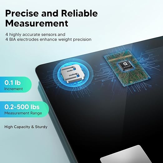 arboleaf Scale for Body Weight and Fat, High Accuracy Digital Smart Bathroom Scale, Digital Body Measuring Tape, 60in Body Tape Measure, Bluetooth Measuring Tape for Body Measurements,
