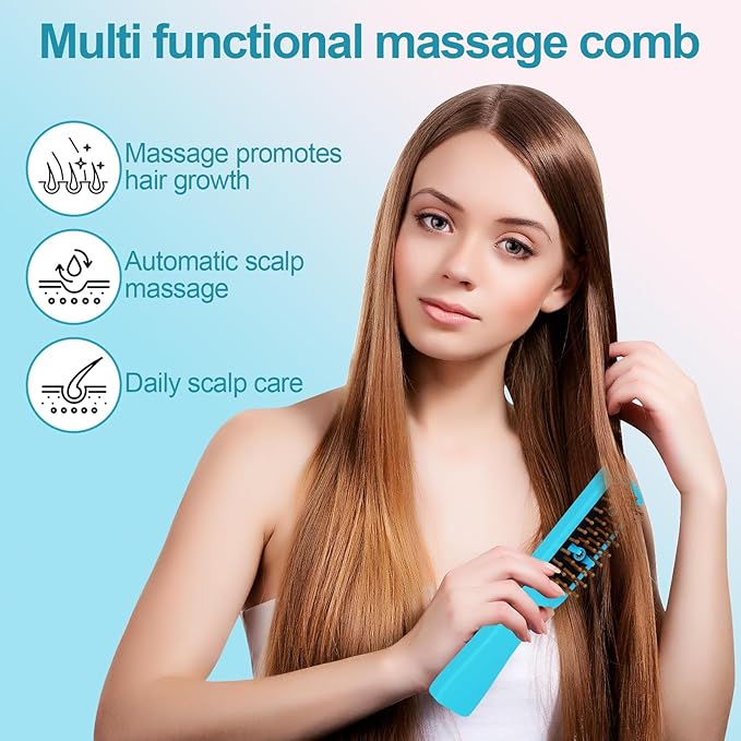 Intelligent Visual Scalp Comb - Hair Comb with Camera, Ultrasonic Electric Hair Brush, Promote Hair Growth, HD Scalp Monitoring, Hair Oil Applicator, Water Mist Hydration Maintenance