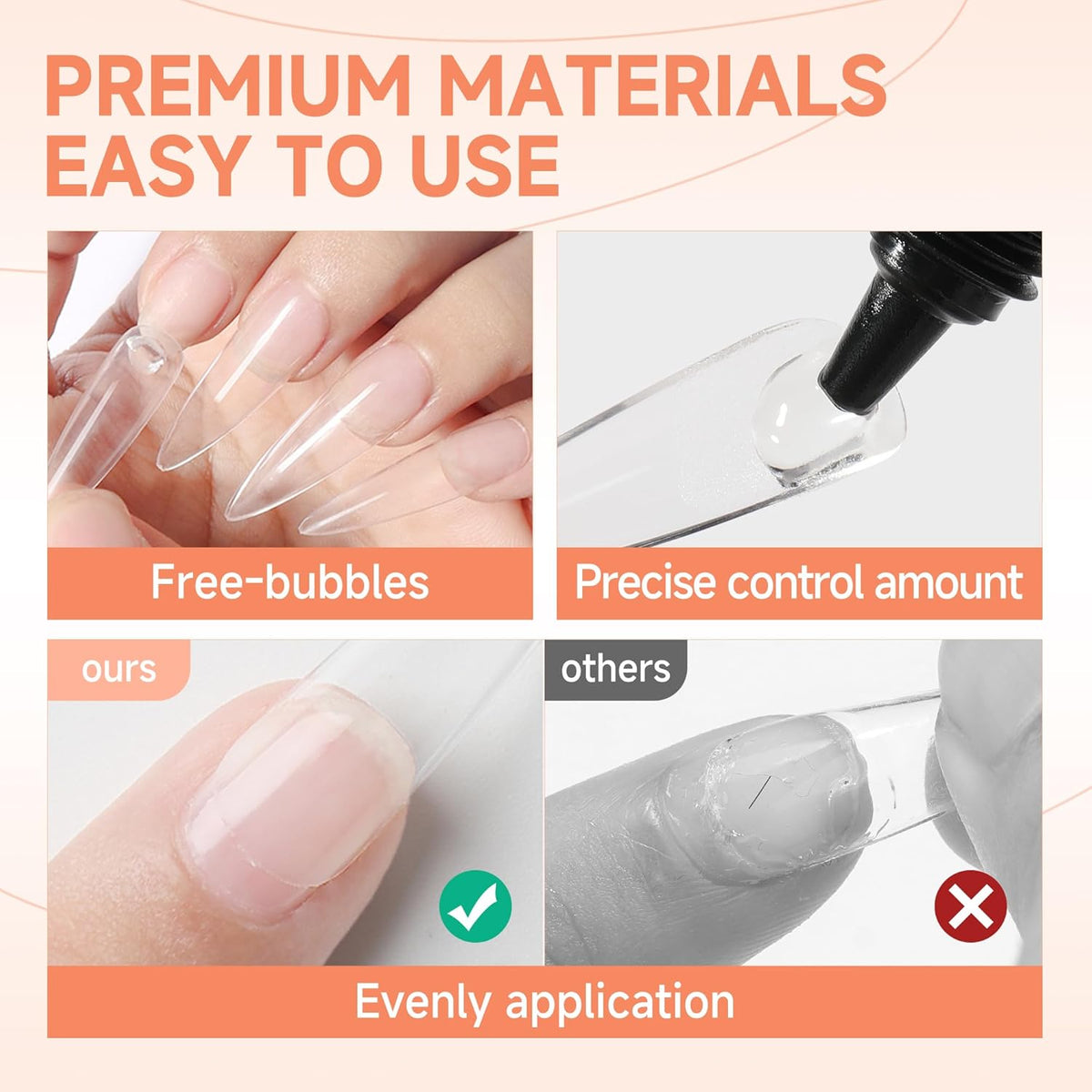UNA GELLA Soft Gel Nail Tips Glue | 2pcs | Solid State Soak Off Super Strong Glue for Acrylic Nails Curing Needed For Nail Extensions Press On Nails 15ml*2 for Gel Jelly Tips