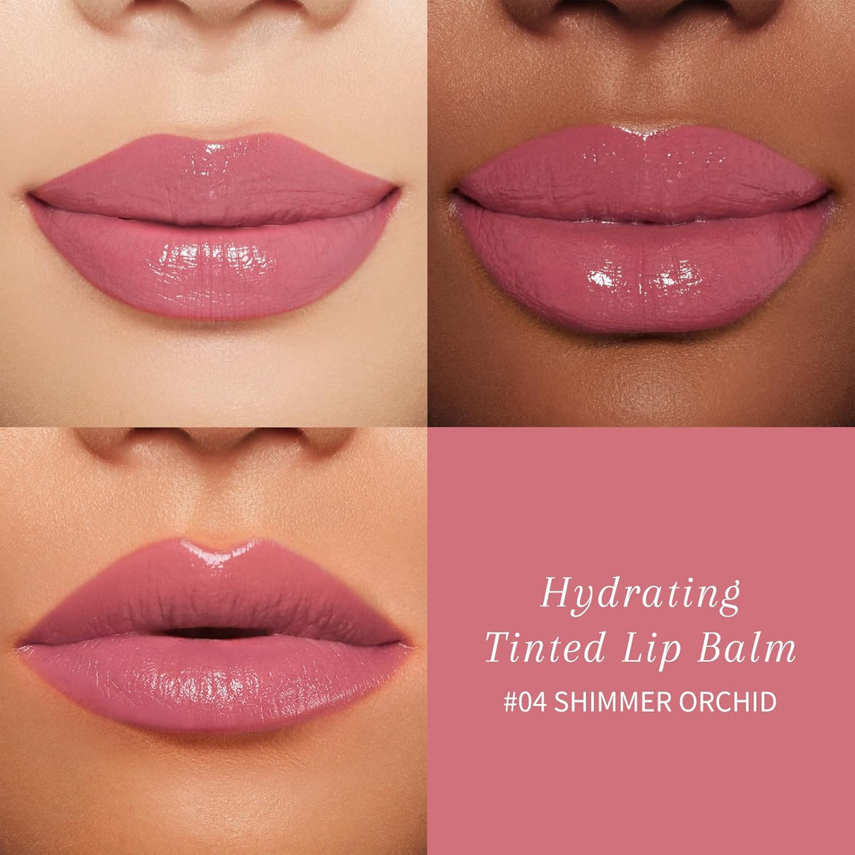 Tinted Lip Balm Plumper, Glossy, Pump Lips, Lightweight, Moisturize & Tint with Jojoba Seed Oil, Vegan Lipbalm Lip Care, Shimmer Orchid