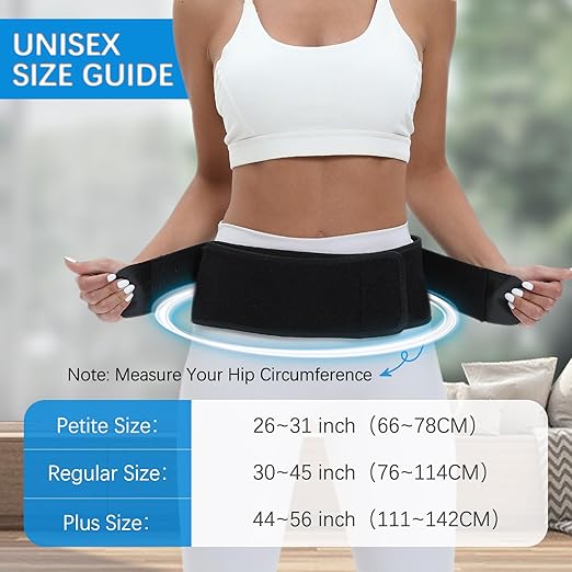 Sacroiliac SI Joint Hip Belt for Women Men-Alleviate Sciatica|Pelvic|Back|Lower Back Support, Pelvic Support Belt, Adjustable Sciatica Lumbar Pain Relief, Trochanter Belt(Black,M,Hip Size 32‘’-47‘’)