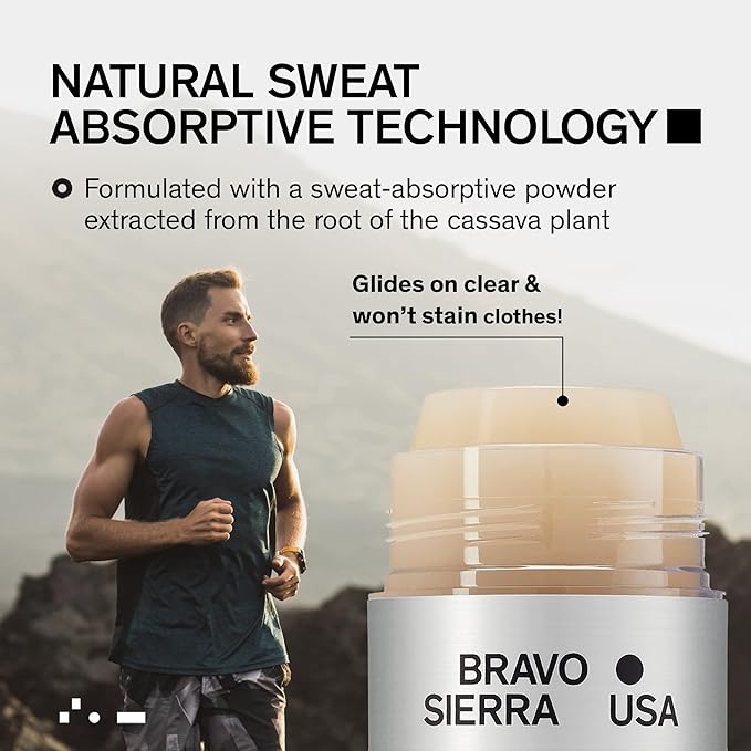 Aluminum-Free Deodorant for Men by Bravo Sierra, 1-Pack -Contains Natural Ingredients –Long Lasting All-Day Odor and Sweat Protection - Citrus and Cedarwood, 3.2 oz -Paraben-Free, Vegan & Cruelty-Free