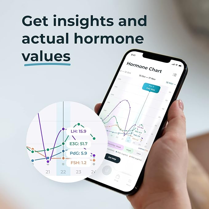 Inito Fertility Monitor & Hormone Tracker for Women | Estrogen, LH, PdG (Urine Metabolite of progesterone), FSH | Track and Confirm Ovulation | Includes 15 Test Strips (iPhone 16 Plus)