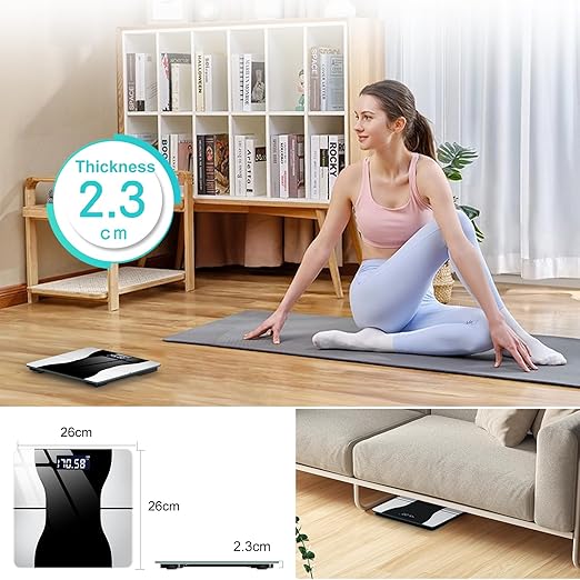 Scale for Body Weight, Weight Scale, Digital Bathroom Scale, Body Scale, Body Weight Scale, High Accurate with Lighted Led Display, Automatic Power On/Off, 400 Lb (Black and White)