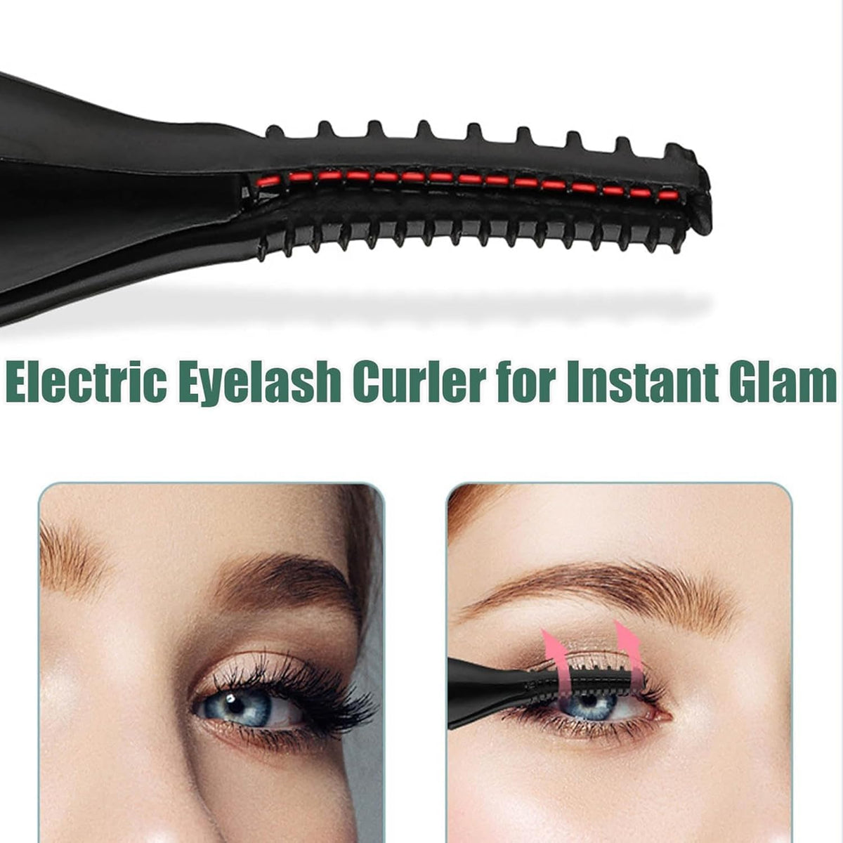 Electric Eyelash Curlers, 2025 New Heated Eyelash Curler, Eyelash Curler for Women, with 8s Fast Heating, 3 Adjustable Temperatures, USB Rechargeable for Long-Lasting Curls (White)