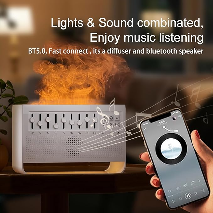 Customized White Noise Sleep Speaker, Nature's Tuner 8 Sounds from Nature, Bluetooth Wireless Speaker for Travel, Portable Noise Machines for Sleeping with Night Lights and humidifier, Timers