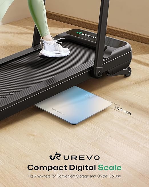 UREVO Digital Body Weight Scale with LED Display, Accurate Weight Measurement (5-180kg), Syncs with UREVO Health App for BMI & Fitness Tracking, Smart Bathroom Scale with Tempered Glass, kg/lb Units