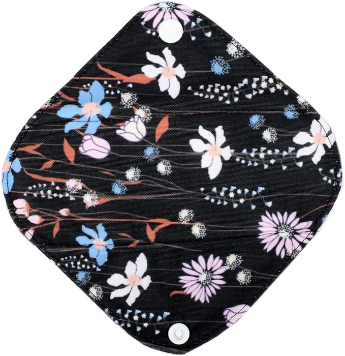 5 Cloth Menstrual Pads 1 Wet Bag XS Panty Liners Reusable Washable (Retro Floral, XS Panty Liners)