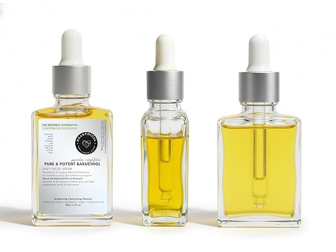 Organic Oil-Based Bakuchiol Serum For Face | 1 oz Natural Retinol Alternative for Glowing Skin | Brightening Serum For Face | 99% Pure Bakuchiol Oil with Jojoba & Seabuckthron | Made In USA