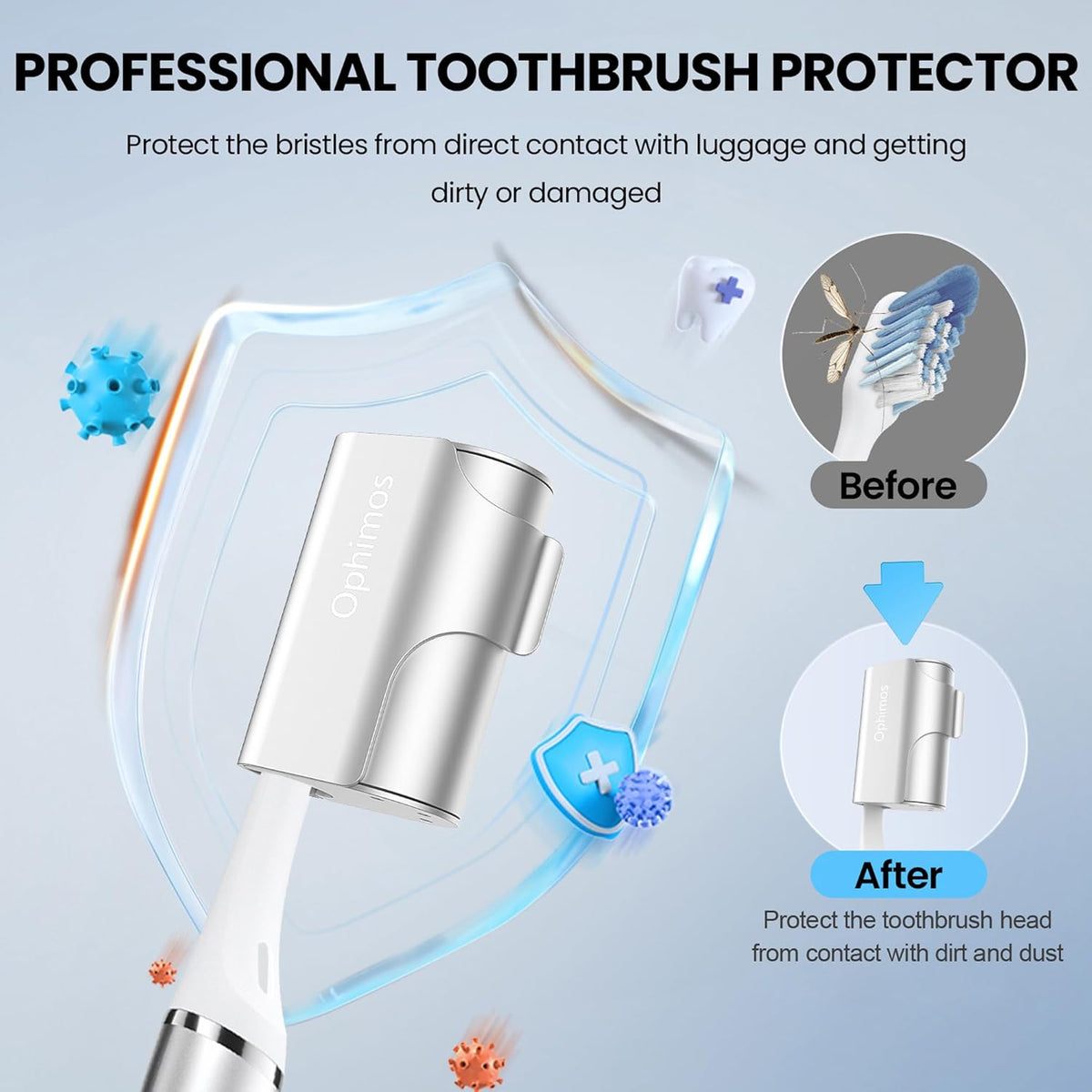 4 Count Aluminum Alloy Toothbrush Cover Caps for Family, Travel Toothbrush Covers Long-lasting Toothbrush Head Caps for Most Electric/Manual Brushes,Silver-Pink-Blue-Black