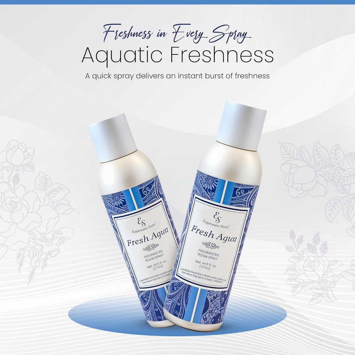 Expressive Home Scent Room Spray - Long Lasting Fresh Aqua Air Freshener Spray for Bathroom, home & Office - home fragrance spray 6 FL oz