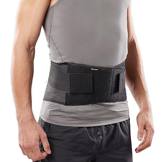 Copper-Infused Back Support Brace – Lightweight, Breathable Lumbar Belt with 6 Flexible Nylon Stays and Dual Adjustable Straps for Lower Back Pain Relief, Muscle Spasms, Strains, Arthritis, and Sciatica – Suitable for Men and Women (Medium)