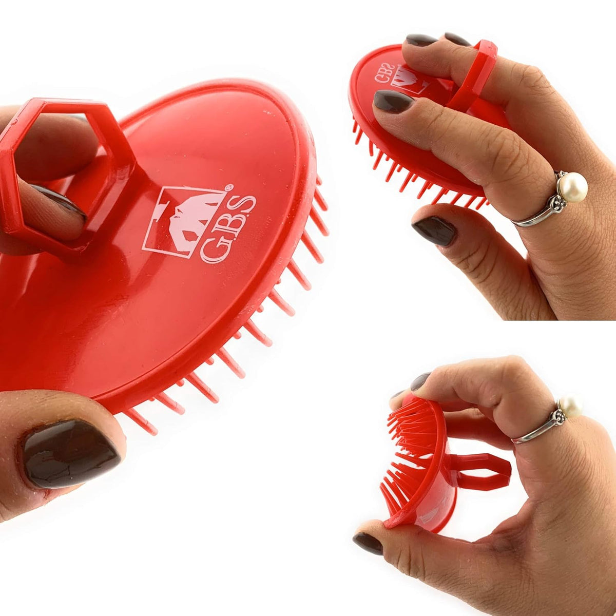 G.B.S Shampoo Massage Brush, Red