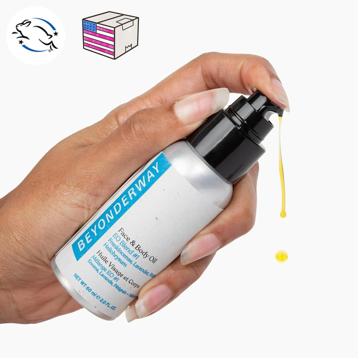 Multipurpose Oil Travel Size 60ML - Signature Essential Oil Blend No. 1 with Frankincense, Petitgrain, Helichrysum & Lavender - Hydrating & Nourishing Skin for All Skin Types