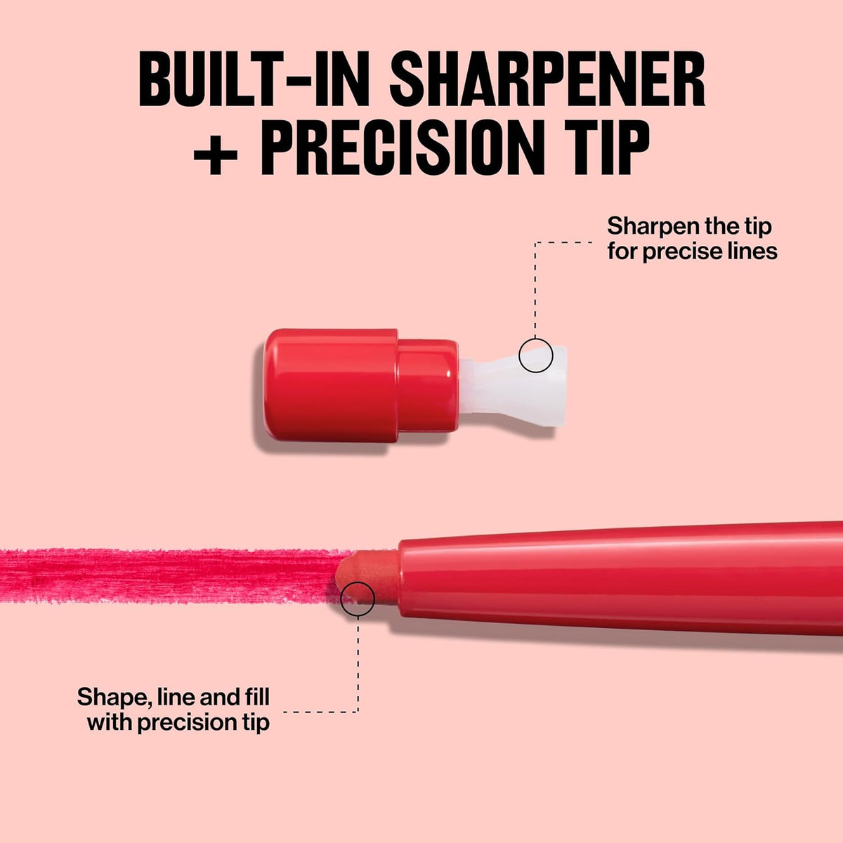 Revlon Colorstay Lip Liner Makeup with Built-in-Sharpener, Longwear Rich Colors, Smooth Application, 660 Mauve, 0.01 oz